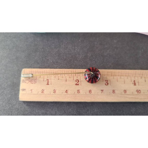 Red and Black Pin Wheel Stick Pin - Picture 10 of 10